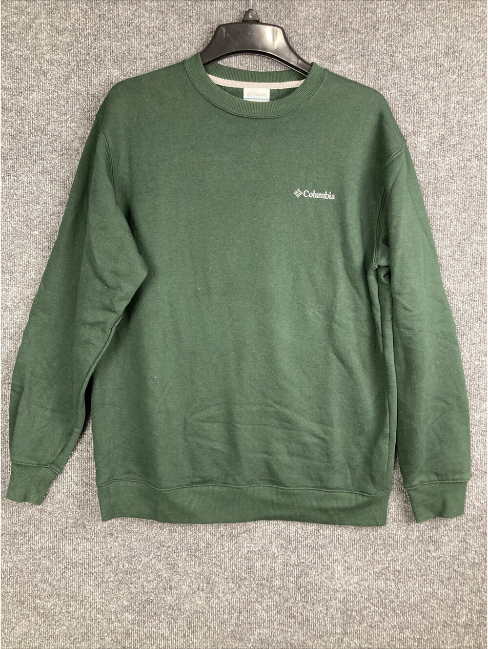 Columbia Mens Size Medium Forest Hunter Green Pullover L/S Crew Neck Sweatshirt